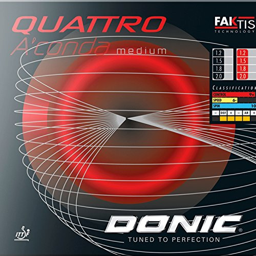 DONIC Belag Quattro Aconda MEDIUM Farbe 1,8 mm, schwarz, Größe 1,8 mm, schwarz