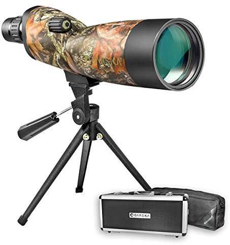 Barska Blackhawk – 20 – 60 x 60 Impermeable catalejo Recto (W/trípode, Bolsa de Transporte Blanda y Premium Carcasa rígida (Camoflauge)