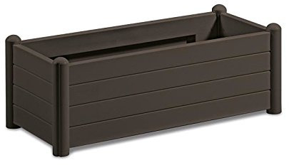 STEFANPLAST Bac a fleurs rectangulaire - Finition en bois - 100x43xH35cm - 80L - Moka