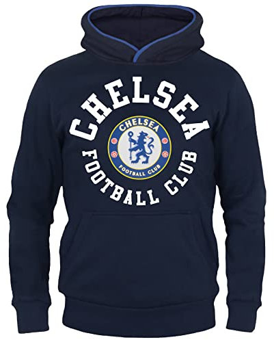 Chelsea FC - Jungen Fleece-Hoody mit Grafik-Print - Offizielles Merchandise - Geschenk für Fußballfans - Blau - Marineblau - 10-11 Jahre