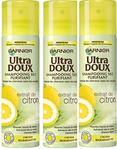 Garnier Ultra Doux Trockenshampoo mit Zitronenextrakt, reinigend, für fettiges Haar, 3 Stück