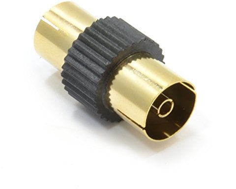 kenable TV Freeview RF Aerial Cable Joiner Female to Female Coupler GOLD BLACK