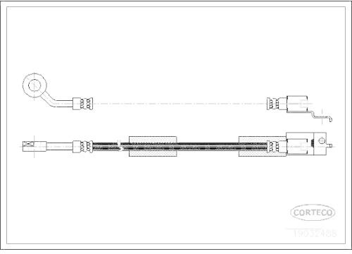 Corteco 19032488 Bremsschlauch vorne rechts | 19032488 Kompatibel mit Cherokee (xj),grand Cherokee I (zj, Zg),wrangler II (tj)