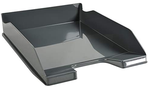 Exacompta 113207D Premium Briefablage Combo Midi DIN A4. Idealer Briefkorb für Ihre Organisation. Robuster und stapelbarer Ablagekorb mausgrau glänzend