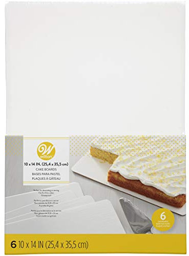 Wilton Cake Boards-10-inch x 14-inch Rectangle White 6/Pkg, Other, Multicoloured