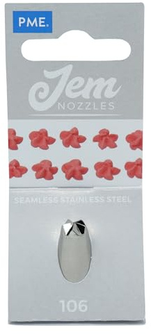 JEM Drop Flower Piping Nozzle no. 106, Silver