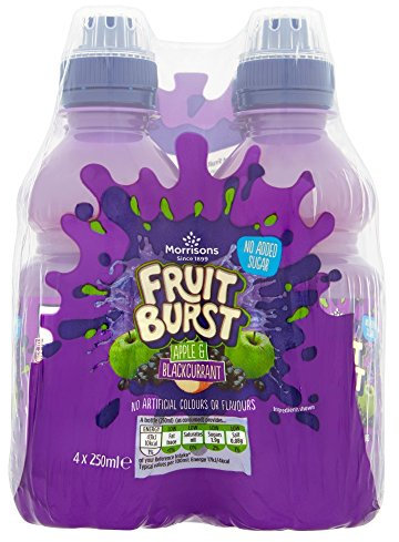Morrisons Fruit Burst Apple & Blackcurrant, 4 x 250ml