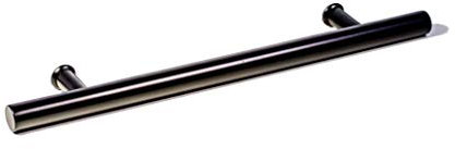 KEYTIGER 61 cm runde Form, Edelstahl, modern, zeitgenössisch, Eingangstürgriff, Handtuchstange, Leiter, Zug, Dusche, Glasschiebetür, Eingang, Innen- und Außentürzug, mattschwarz, lackiert