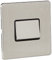 AET SLFISBS Screwless Satin Chrome Flat 10 Amp 3-Pole Fan Isolator Black Insert Metal Rocker Switch