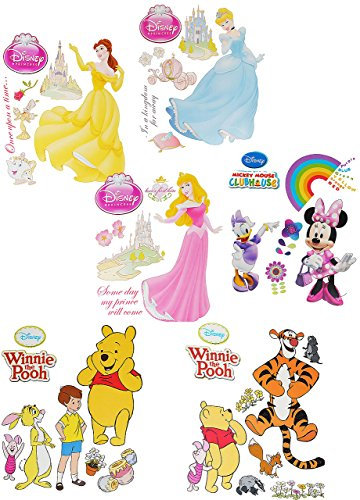 alles-meine.de GmbH 3 Set´s: Wandtattoo/Sticker - für Mädchen - Princess - Minnie Mouse - Winnie The Pooh - Wandsticker Aufkleber Wandaufkleber für Kinder