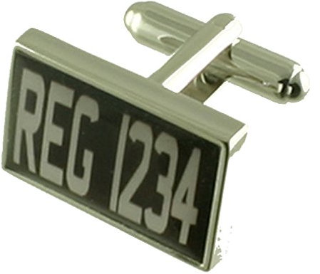 Hand Made Custom Vintage Number Plate + Black Pouch