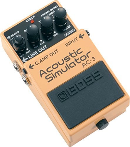 BOSS Ac-3 Acoustic Simulator Pedal, Four Simulation Modes: Standard, Jumbo, Enhanced, And Piezo-Equipped