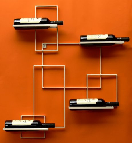 DanDiBo Weinregal White Line Flaschenständer Metall 90 cm Flaschenhalter Wandregal