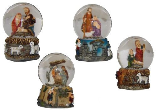 Unbekannt Schneekugel Heilige Familie, 4er Set, Höhe 6,5cm