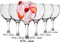 LAV 6X Clear 645ml Misket Gin Balloon Glasses - Large Long Stem Bowl Shaped G&T Cocktail Drinking Copa Tonic Glass Gift Set