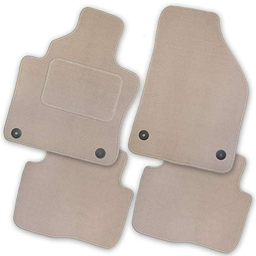 Bär-AfC Auto Fußmatten Royal passend für Audi A6 4F 2006-2011, Autoteppiche Velours Beige, Rand Kettelung Beige, Textiler Trittschutz, Set 4-teilig, AU00175