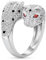 Bling Jewelry Rotes Auge Schwarz Weiß Cubic Zirconia CZ Mode Leopard Panther Katze Statement Bypass Ring Für Frauen Silber Vergoldet Messing