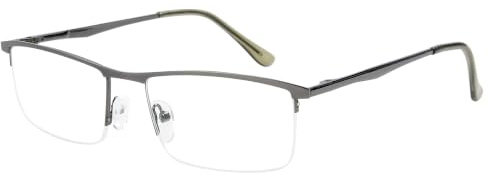 Eyekepper Half-Rim Spring Hinges Reading Glasses | Men's Metal Semi-Rimless Magnifying Glasses, Semi-Rimless Readers, Lightweight Cheaters, Scratch Resistant & Comfortable
