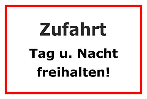 Melis-Folienwerkstatt Schild - Zufahrt freihalten - 30x20cm | Bohrlöcher | 3mm Hartschaum – S00065-184-B -20 VAR