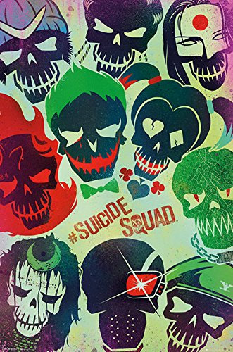 DC Comics - Suicide Squad - Faces - Retro Druck Plakat Film Poster - Größe 61x91,5 cm