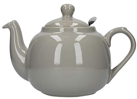 London Pottery Farmhouse - Tetera de cerámica con infusor para té en hojas sueltas, color gris, 6 tazas (1,5 l)