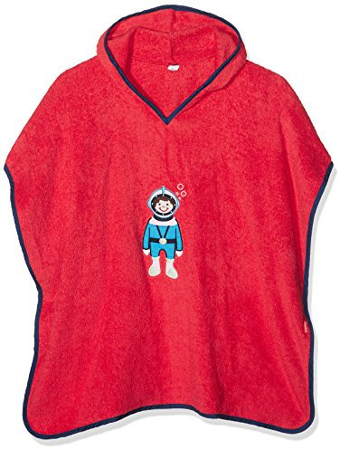 Playshoes Frottee Poncho, Badeponcho Taucher, Accappatoio Bambino, Rosso (Rot 8), Small (Talla produttore: Small)