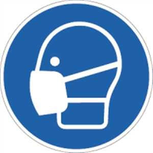 Aufkleber Maske benutzen nach ISO 7010 10cm Ø Folie