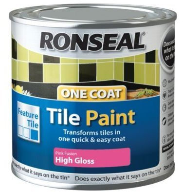 Ronseal One Coat Tile Paint Pink Fusion 250ml
