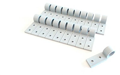 Miederhoff - Ganci per teloni di camion, in plastica, chiusi, 62 x 20 mm, colore: grigio, 20 pezzi