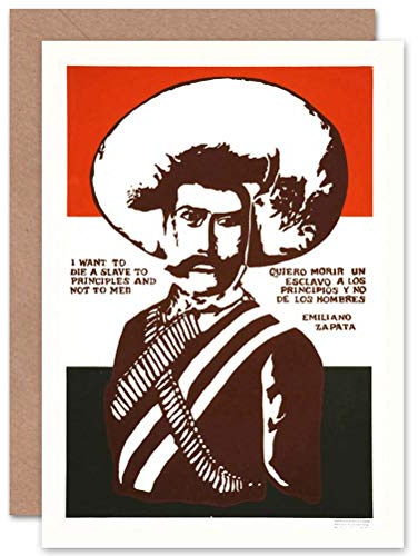 Wee Blue Coo POLITICAL MEXICO ZAPATA REVOLUTIONARY MYR BIRTHDAY BLANK GREETINGS CARD