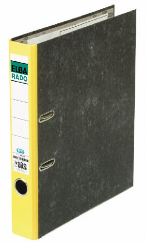 Elba Recycling-Ordner A4, Rado Wolkenmarmor, 5 cm schmal, gelb, 1 Stück