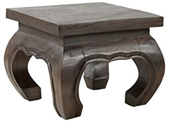 Opiumtischchen 25x25x20cm Massivholz Handarbeit, schwarz-braun