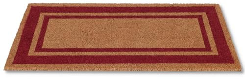 CASA TESSILE Zerbino in cocco SUPER cm 50X90 per Esterno Porta Entrata, Retro Antiscivolo Tappeto Raschiafango - ROSSO