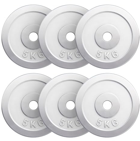 GORILLA SPORTS® Hantelscheiben 1,25–30 kg, 30 mm, Gusseisen, Chrom | Einzeln oder als Set, mit abgerundeten Kanten und glänzender Oberfläche; Gewichtsscheiben für Standard-Langhanteln