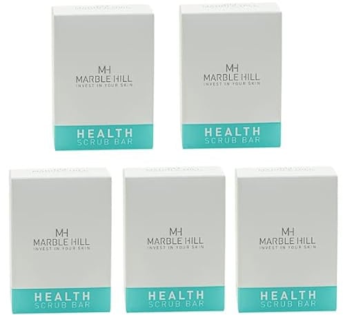 Marble Hill Health Scrub 5 Pack Antifungal Tea Tree Oil Soap Bar Deep cleansing for Acne, Athletes Foot, Ringworm, Toenail Fungus and Body Odour. Promotes Healthy Feet,Skin, Nails