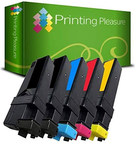 Printing Pleasure 5 (1 SET + 1 BLACK) Compatible Dell 1320 Toner Cartridges for Dell 1320c, 1320cn - Black/Cyan/Magenta/Yellow, High Yield