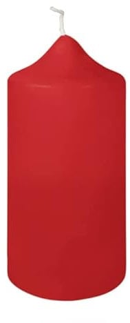 Fink Candle/Stumpenkerze,rot,getaucht/H.15cm,D.8cm