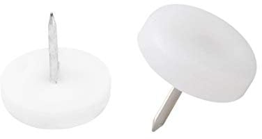 Metafranc 644456 644456-Juego de 8 almohadillas para muebles (plástico, diámetro, con clavo), color blanco, Ø 30 mm (8 Stück)