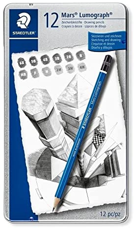 Mars Lumograph Design & Drafting Pencil 12 Tin