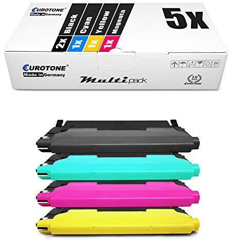 Eurotone Druckerpatronen kompatibel für Samsung CLP 320 325 CLX 3180 3185, 2X CLT-K4072S, 1x CLT-C4072S, 1x CLT-Y4072S, 1x CLT-M4072S im 5er Set