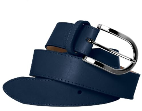 Caspar GU270 eleganter Damen Gürtel, Gürtelgröße:95, Farbe:dunkelblau