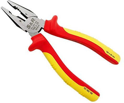 S&R Pinza da Elettricista Universale 180 x 40 mm Isolata a norma VDE fino a 1000 V