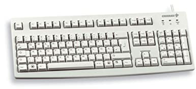 CHERRY G83-6105, Germany/Cyrillic layout, QWERTZ keyboard, wired keyboard, pleasantly soft key actuation, compact, durable, recyclable, Light Grey