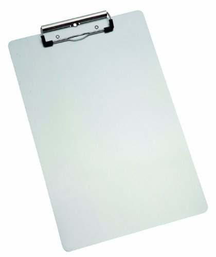 Alba - Porte-Bloc - Aluminium Brossé et Pince Métal - 23 x 35 cm - Porte-Bloc A4 - Porte-Bloc Prise de Notes - Porte-Bloc Rigide - Résistant - Porte-Bloc à Pince - PLAMETAL