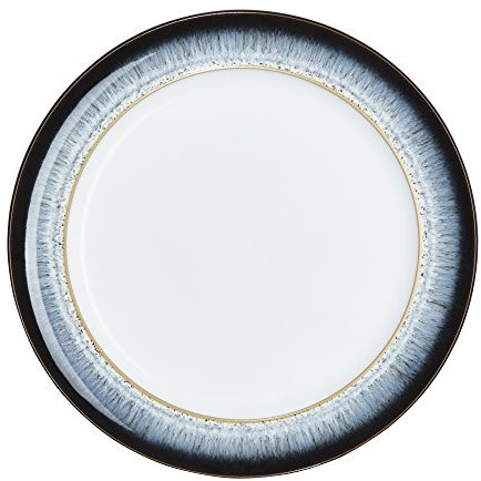 Denby Halo Wide Rimmed Dinner Plate Set of 4 Wide Rim Dinner Plates.