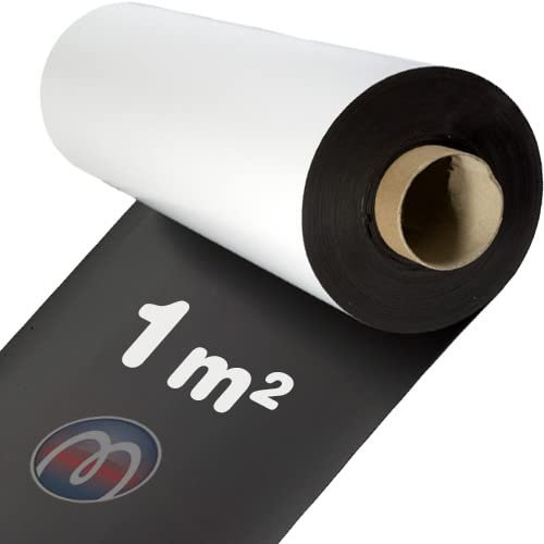Magnetfolie weiß matt beschichtet - 0,4mm x 1m x 1m - Meterware - flexible magnetische Folie (Magnetschild) bedruckbar - haftet auf allen metallischen Oberflächen