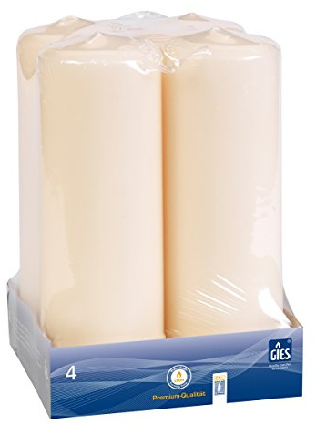 Gies Kerzen, Stumpenkerzen, Champagner, 200 x 68 mm, 3 x 4er pack