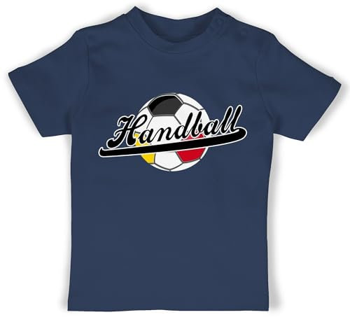 Baby T-Shirt Mädchen Jungen - EM 2026 Trikot Ersatz - Handball Deutschland - 18/24 Monate - Navy Blau - Sport wm 25. Geburtstag 2022 Handball+sprüche 2024 Ball