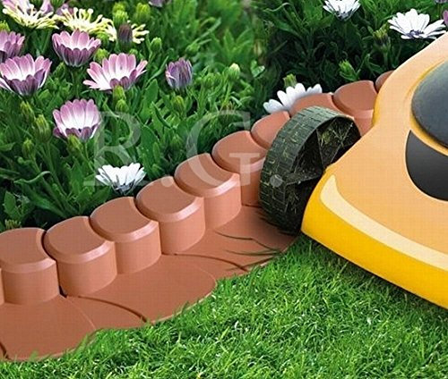 Palisade Beetumrandung Rasenkante Beeteinfassung 3,1m Farbe terrakotta (12,4m)
