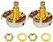 FLEOR 2PCS Full Size A500K Audio Taper Potentiometer Guitar Tone Volume Control Pots L18mm Gold-plated Copper Long Split Shaft